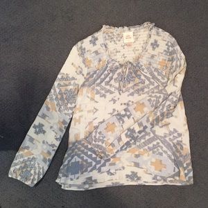 Knox Rose Flowy Boho Long Sleeve Blouse